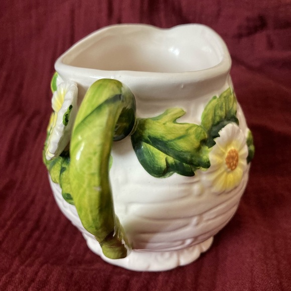 Vintage Lefton Japan Rustic Daisy Ceramic Creamer Pitcher Pot! - Picture 14 of 15